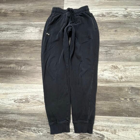 Under Armour Coldgear Black Mens M Loose Rival Fleece Tapered Sweatpants‎ Jogger - Picture 1 of 10